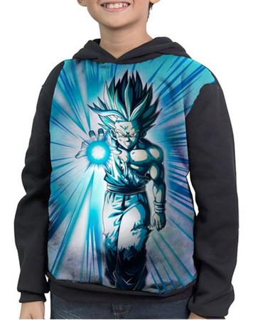 Blusa De Moletom Dragon Ball Goku Super Saiyajin Blue Anime