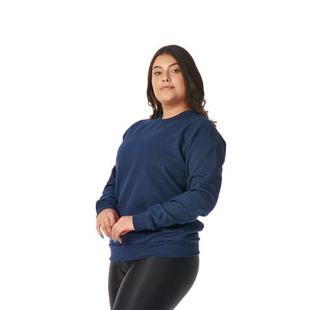 Moletom Liso Gola Careca Feminino Confortável Quentinho Moda Frio Casual Estiloso - CHIELLA Imagem de Moletom Liso Gola Careca Feminino Confortável Quentinho Moda Frio Casual Estiloso
