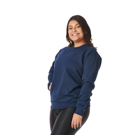 Moletom Liso Gola Careca Feminino Confortável Quentinho Moda Frio Casual Estiloso - CHIELLA Imagem de Moletom Liso Gola Careca Feminino Confortável Quentinho Moda Frio Casual Estiloso