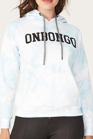 Moletom Onbongo Feminino Fechado Com Capuz Tie Die Big Logo Azul
