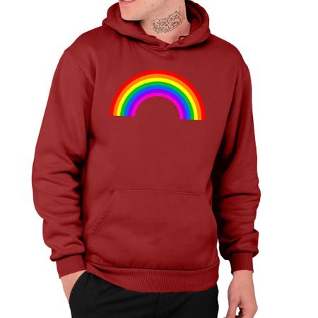 Moletom Unissex Arco Iris Colorido Estampado Peito Shap Life