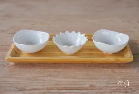 Imagem de Molheira Petisqueira Bowl Porcelana Branca Formas Gourmet Lyor
