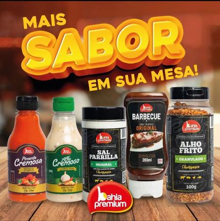 Imagem de Molho Pimenta Cremosa Com Azeitonas Bahia Premium Kit Churrasco Até 4 Sabores 80ml cada Display com 15 Unidades 80ml