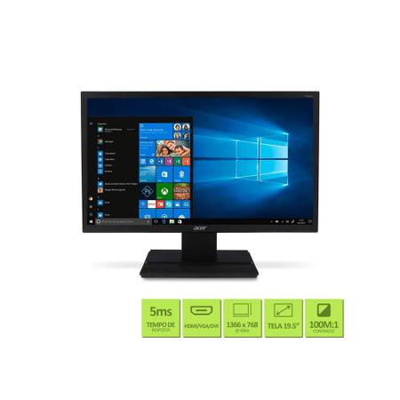 Imagem de Monitor Acer Led Widescreen 19.5" HDMI VGA 5ms HD V206HQL