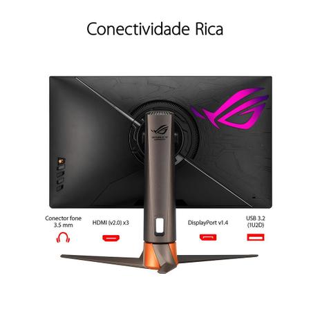 Monitor Asus ROG Swift 27, 360Hz, 1ms, HDMI e DisplayPort, 135% sRGB, HDR,  G-Sync, Altura Ajustável, VESA - PG27AQN - Monitor para Computador -  Magazine Luiza