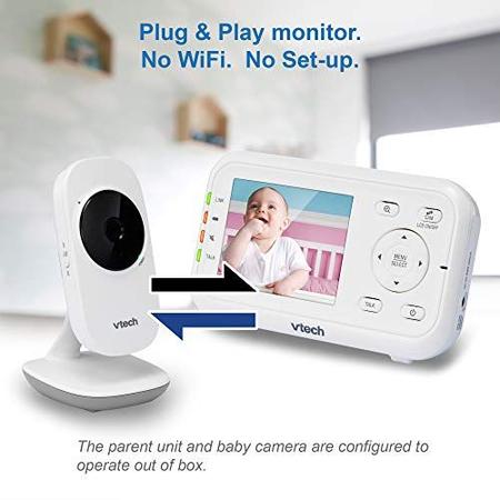 Imagem de Monitor de bebê com longo alcance, visão noturna e sensor de temperatura