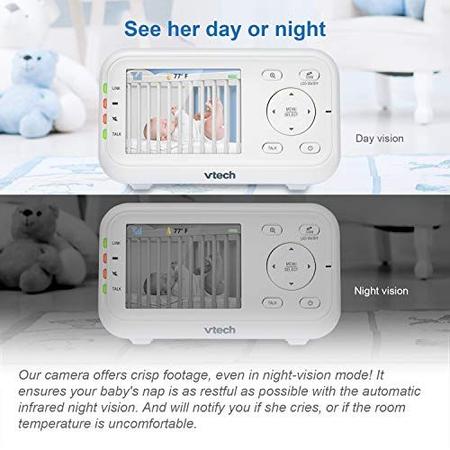 Imagem de Monitor de bebê com longo alcance, visão noturna e sensor de temperatura