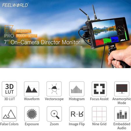 Imagem de Monitor de Referência FeelWorld F7 Pro 7" 4K Touchscreen HDMI IPS 3D LUT