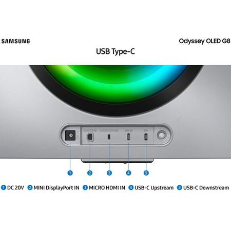 Imagem de Monitor Gamer Samsung Odyssey G8 34 OLED QHD, 175Hz, 0.1ms, HDMI e DisplayPort/USB-C, FreeSync Premium, HDR, VESA - LS34BG850SLXZD