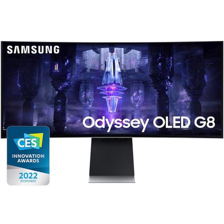 Imagem de Monitor Gamer Samsung Odyssey G8 34 OLED QHD, 175Hz, 0.1ms, HDMI e DisplayPort/USB-C, FreeSync Premium, HDR, VESA - LS34BG850SLXZD