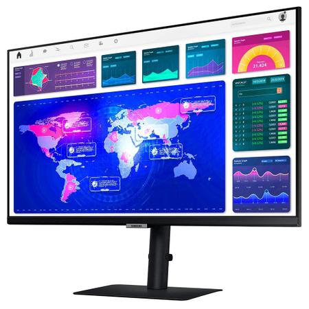 Imagem de Monitor Samsung ViewFinity 27 QHD, IPS, HDMI/DisplayPort/USB-C, HDR 10, 99% sRGB, Ajuste de Altura, Preto - LS27A600UULXZD