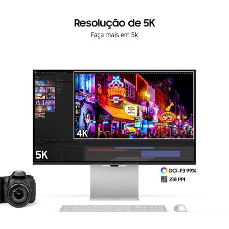 Imagem de Monitor Samsung ViewFinity S9 27" 5k, Tela Plana, 60Hz, 5ms, Thunderbolt 4, Smart Hub, Gaming Mode