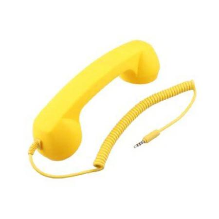 Imagem de Monofone Pop Phone Microfone Audio Kit 5 Uni Amarelo Telefone Celular Atende Chamadas Ligaçoes Telefonema P2 Smartphone