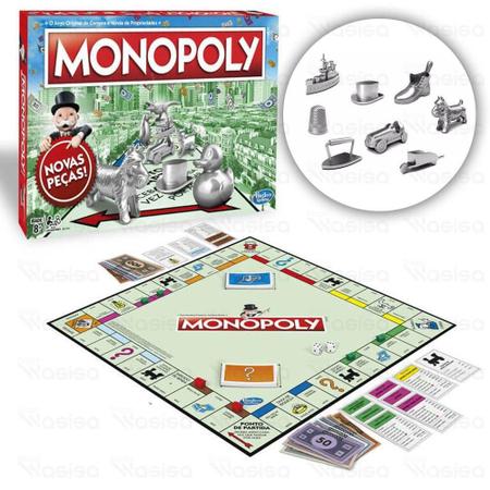 Monopoly Jogo De Tabuleiro Original Novas Peças Metal Hasbro - Fabrica da  Alegria