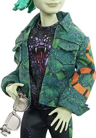 Imagem de Monster High Deuce Gorgon Posable Doll, Pet e Acessórios, Jaqueta Denim Snake, Óculos de Sol Coloridos, Brinquedos Infantis, Conjunto de Presentes Amazon Exclusive