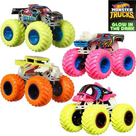 Hot Wheels Monster Trucks Rosa Brilha no Escuro - Mattel