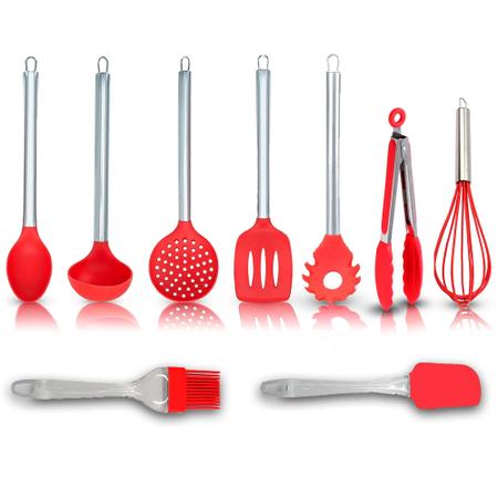 Imagem de Monte Seu Kit Silicone Utensílios de Cozinha Colher Concha Escumadeira Espátula Pinça Pegador Mini Pincel Mini Espátula Batedor Fuê