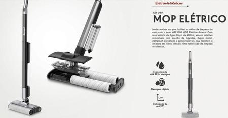 Imagem de Mop Elétrico Com Aspirador Cor Preto Bivolt - Amvox