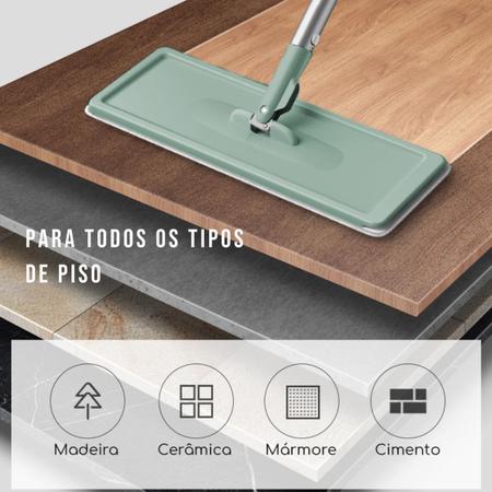 Imagem de Mop Flat Rodo com Balde Esfregao Vazão + 3 Refil + 2 Panos Microfibra