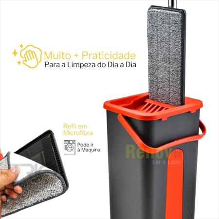 Imagem de Mop Kit De Limpeza Com Esfregão E Balde De Plástico Compacto