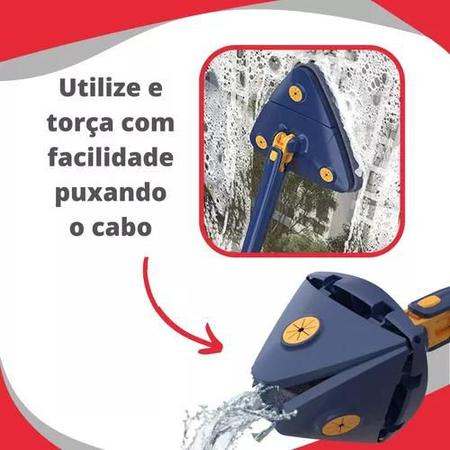 Imagem de Mop Rodo De Limpeza Triangular Giratório Ajustável Retrátil