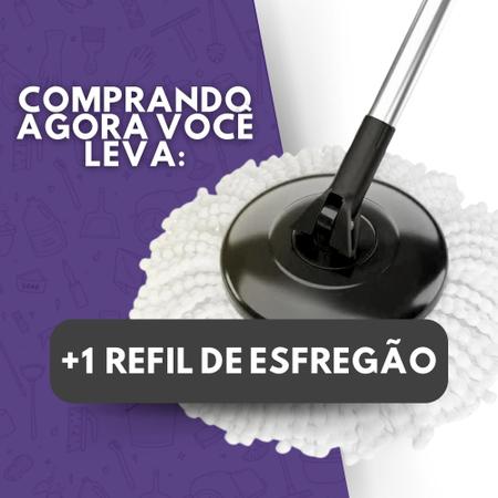 Imagem de Mop Rodo Esfregão Cesto Inox Giratório Cabo Grande 1,2m