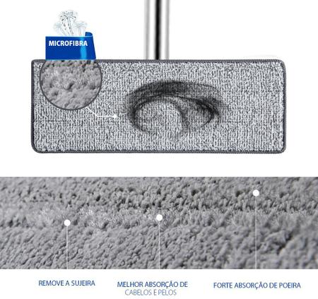Imagem de Mop Rodo Flat Esfregão Wash And Dry Tampa Vazao De Agua + Microfibra