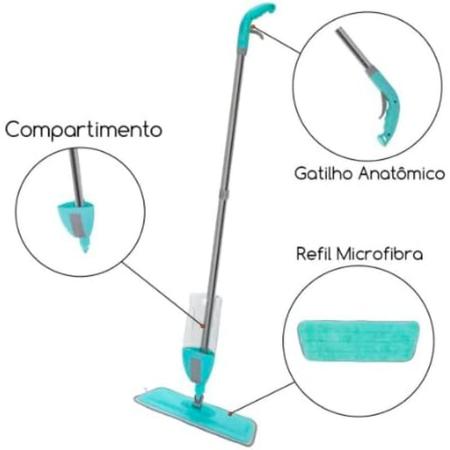 Imagem de Mop Spray Reservatório Água Dispenser Rodo Limpa Refil Microfibra Esfregão Vassoura Original Limpador Limpeza 3 Em 1