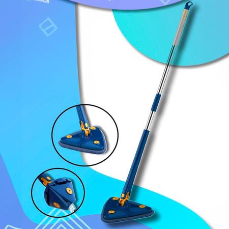 Imagem de Mop Triangular Dobrável Limpeza de Azulejos e Vidros Sem Marcas