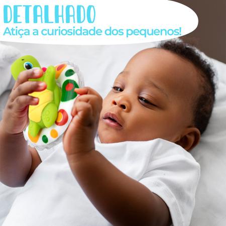 Imagem de Mordedor e Chocalho bebe Tartaruga anti stress gengiva dentinhos - VILA TOY