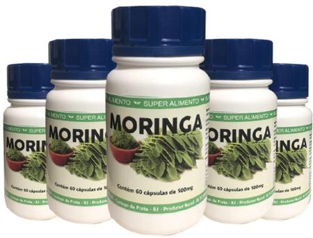 Imagem de Moringa 500mg - kit com 5 frascos de 60 Cápsulas