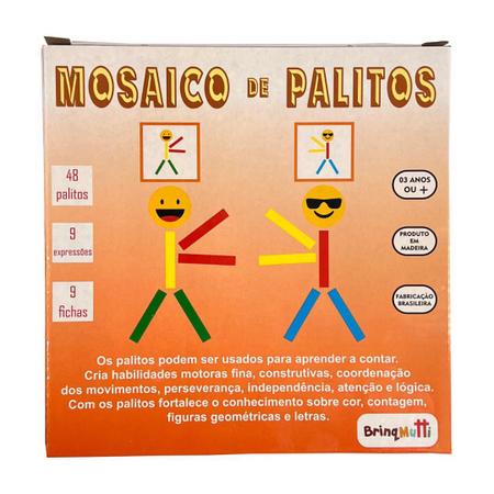 Jogo Mosaico de Palitos - MDF - BrinqMutti - Kits e Gifts