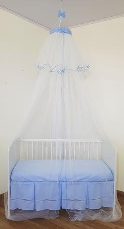Imagem de Mosquiteiro De Teto Tenda Cortinado Para Berço Tulle Azul Bebê