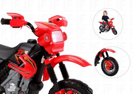 Mini Moto Eletrica Infantil Motocross Motoca Vermelho