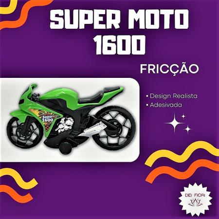 Moto 1600 C/ Rodas Fricção Bonita Coleção Corrida Infantil