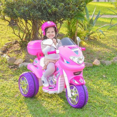 Moto Eletrica Infantil Biemme Sprint Turbo 12V Capacete Pink - Maçã Verde  Baby