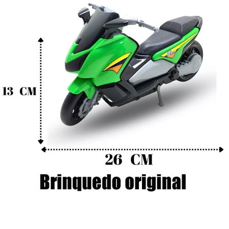 Moto Brinquedo Grande Tipo Honda Biz Realista Verde Presente