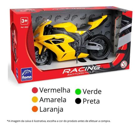 Roma brinquedo moto cross trilha racing 34 cm com pneus borracha