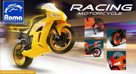 Imagem de Moto Brinquedo Racing 22cm Fricção Pneus Borracha - Todas as Cores Roma
