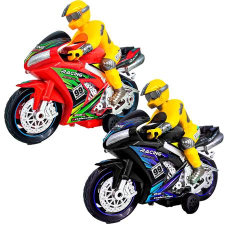 Moto Com Fricção Luz E Som De Corrida Com Boneco - Dm Toys