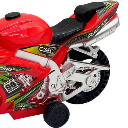 Moto Com Fricção Luz E Som De Corrida Com Boneco - Dm Toys