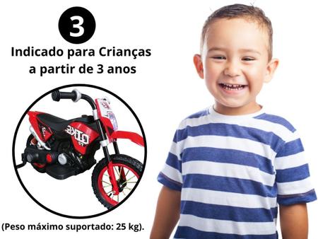 Moto Elétrica Infantil Criança +3 Anos Motocross 6V 2-3 Km/h Até 25kg Com  Som ImportWay - Moto Elétrica Infantil - Magazine Luiza