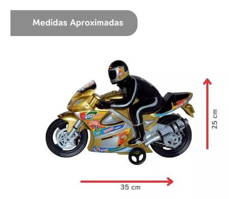 Moto Racer Corrida Motor C/ Som Motoca Fricção Azul Lider - Ailos Apro