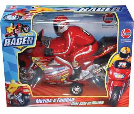 Moto Racer Corrida Motor C/ Som Motoca Fricção Azul Lider - Ailos Apro