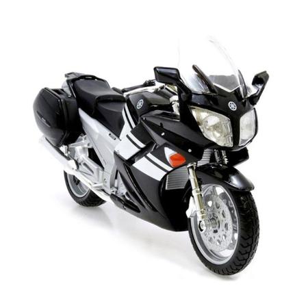 Moto de Ferro Corrida Miniatura Yamaha FJR 1300 1:12 na Caixa