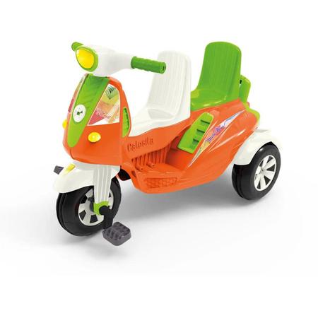 Imagem de Moto Duo Calesita + 02 Capacete Triciclo Infantil 02 Crianças com Empurrador Calesita