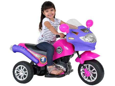 Moto Eletrica Infantil Motocross Rosa Homeplay 242