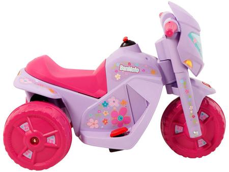 Moto Eletrica Infantil Triciclo Bandeirante Banmoto 6V Rosa - Maçã