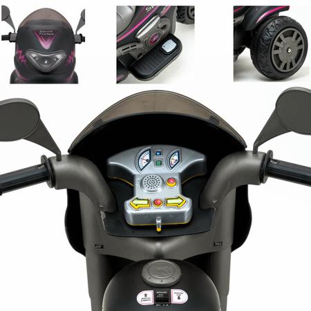 Moto Eletrica Infantil Grande 12v Sprint Turbo Com Capacete - Preto