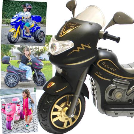 Moto Eletrica Infantil Grande Sprint Turbo Amarela 12v no Shoptime